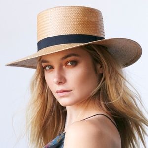 Free People Straw Boater Hat